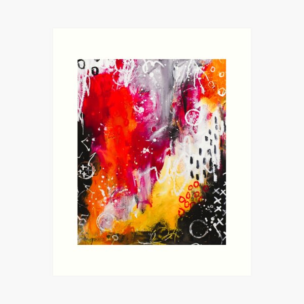 Aperçu de l'œuvre Feu abstrait créée et vendue par L'art du mixed media.