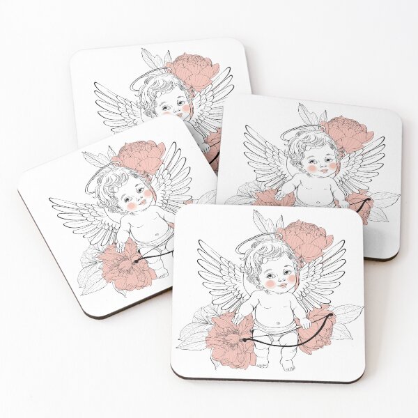 Item preview, Cupid, angel, love and flowers, vector illustration. Hand drawn little angel sketch and amur. designed and sold by MatyKotiv.