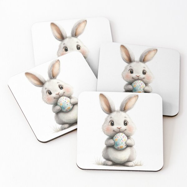 Item preview, Cute Easter Bunny Holding a Decorated Egg designed and sold by CraftsEtc.