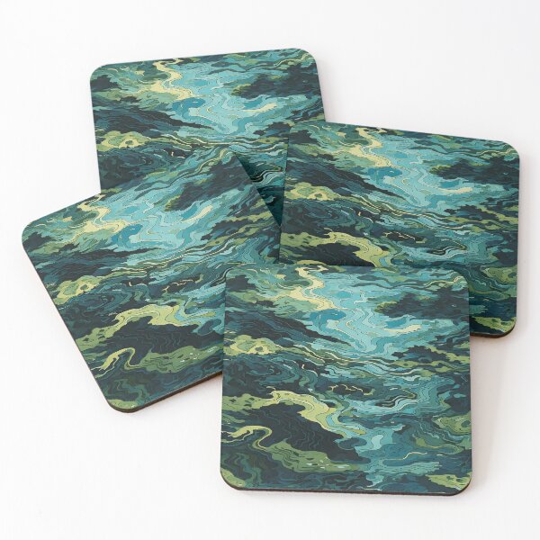 Item preview, Water ripple reflections in a forest lake camouflage pattern designed and sold by Designbes.