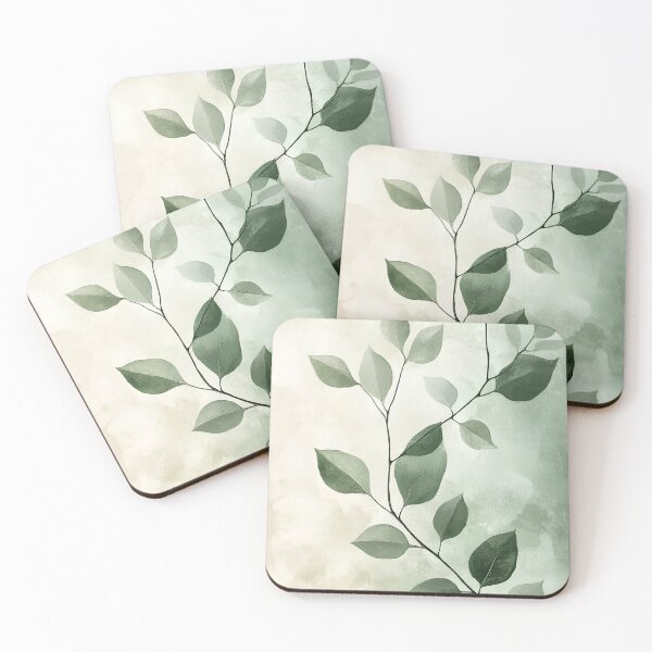 Item preview, Minimalist Botanical Green Leaf Art – Nature-Inspired Wall Decor designed and sold by GASCE Studio.
