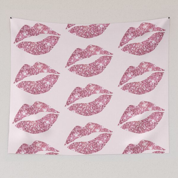 Item preview, Girly Coquette Pink Glitter Gloss Lips designed and sold by tanjica.