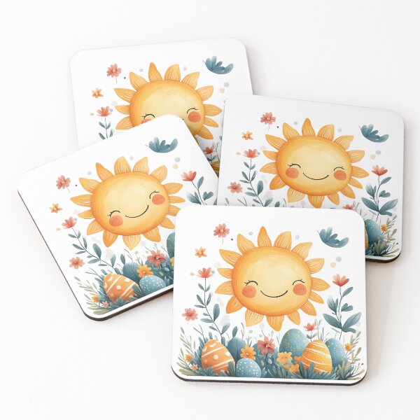 Item preview, Cute Smiling Sun with Easter Eggs designed and sold by CraftsEtc.