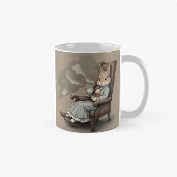 Item preview,  Mother Rabbit Enjoying her quiet tea time illustration designed and sold by Vintage Designs +.