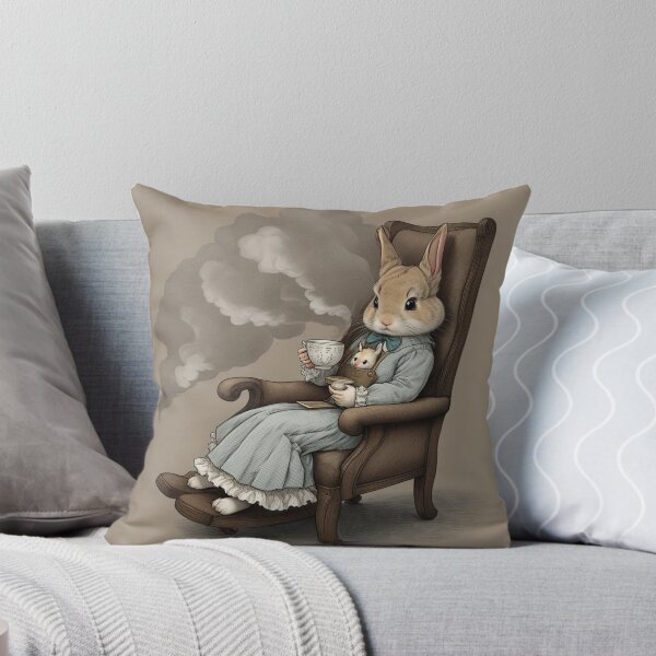 Item preview,  Mother Rabbit Enjoying her quiet tea time illustration designed and sold by Vintage Designs +.