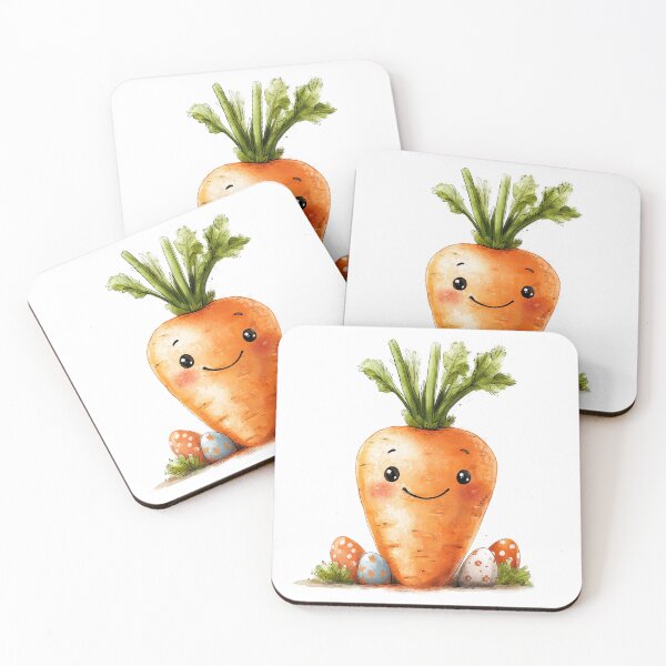 Item preview, Cute Smiling Carrot with Easter Eggs designed and sold by CraftsEtc.
