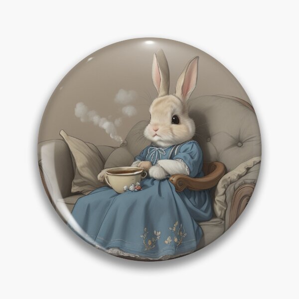 Item preview,  Mother Rabbit Enjoying her quiet tea time illustration designed and sold by Vintage Designs +.