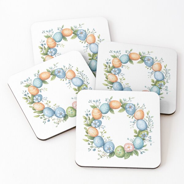Item preview, Elegant Watercolour Easter Egg Wreath designed and sold by CraftsEtc.