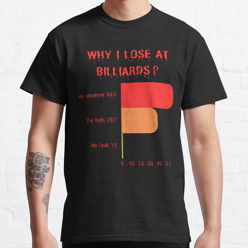 Why I Lose At Billiards Funny Gifts Classic T-Shirt Alwasky