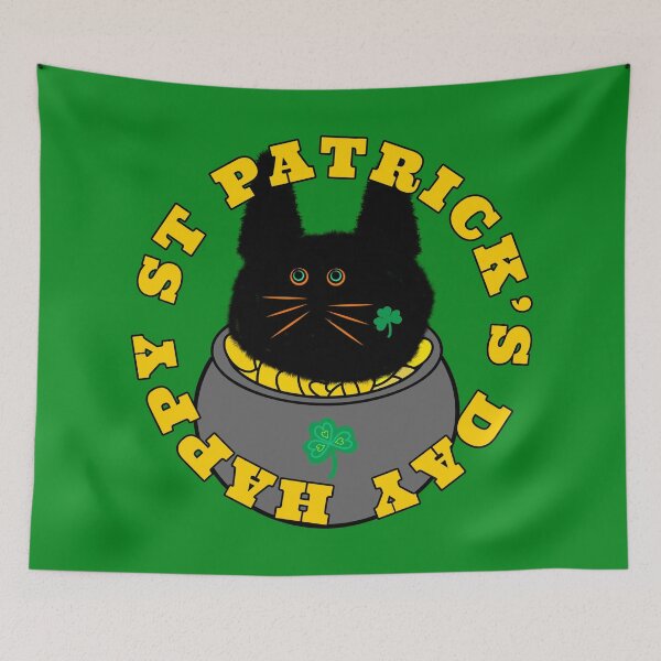 Item preview, St Patrick’s Lucky Shamrock Cat designed and sold by chowlet.