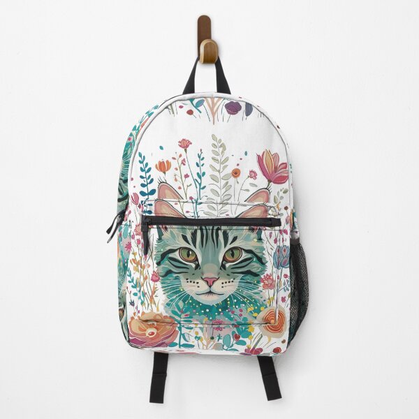 Item preview, Grey Tabby Cat amongst Wildflowers. designed and sold by Shoot-The-Moon.