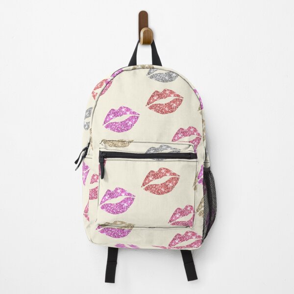 Item preview, Colorful Shiny Glitter Lips Kisses on Beige designed and sold by tanjica.