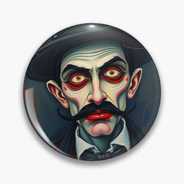 Item preview, Creepy stylized Haunted House portrait of a old man with a mustache designed and sold by Vintage Designs +.