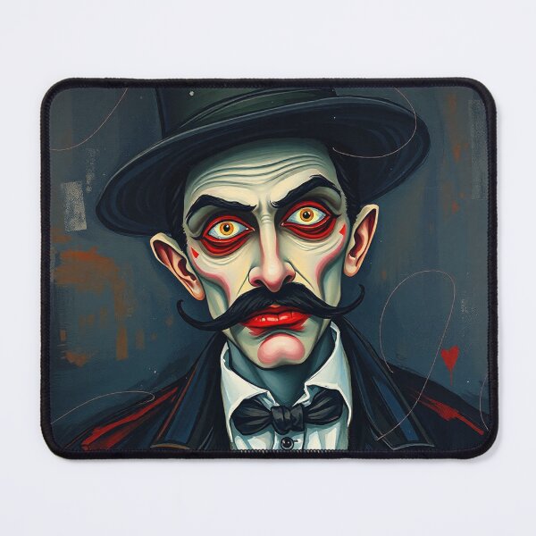 Item preview, Creepy stylized Haunted House portrait of a old man with a mustache designed and sold by Vintage Designs +.