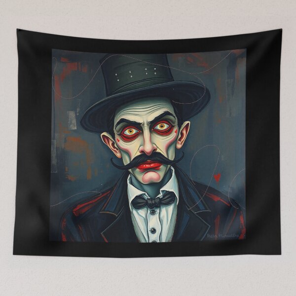 Item preview,  Creepy stylized Haunted House  portrait of a old man with a mustache designed and sold by Vintage Designs +.