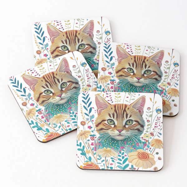 Item preview, Ginger Tabby Cat Amongst Wildflowers designed and sold by Shoot-The-Moon.
