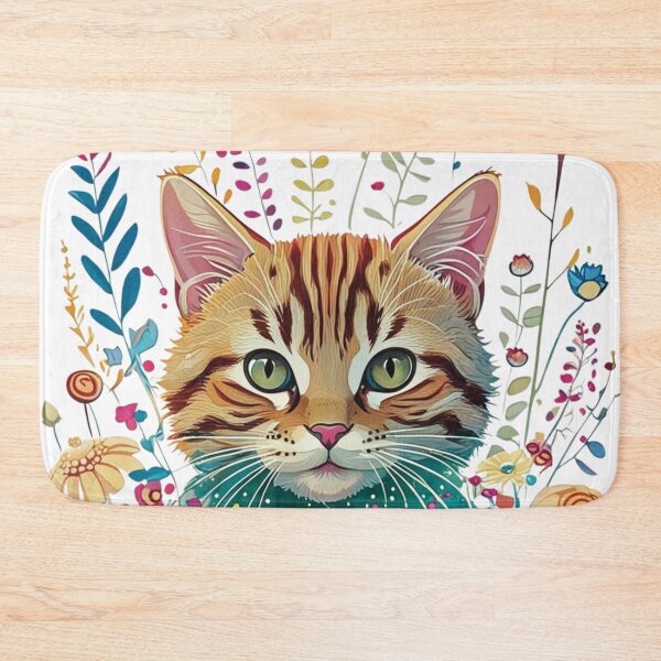 Item preview, Ginger Tabby Cat Amongst Wildflowers designed and sold by Shoot-The-Moon.