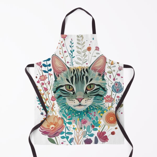 Item preview, Grey Tabby Cat amongst Wildflowers. designed and sold by Shoot-The-Moon.