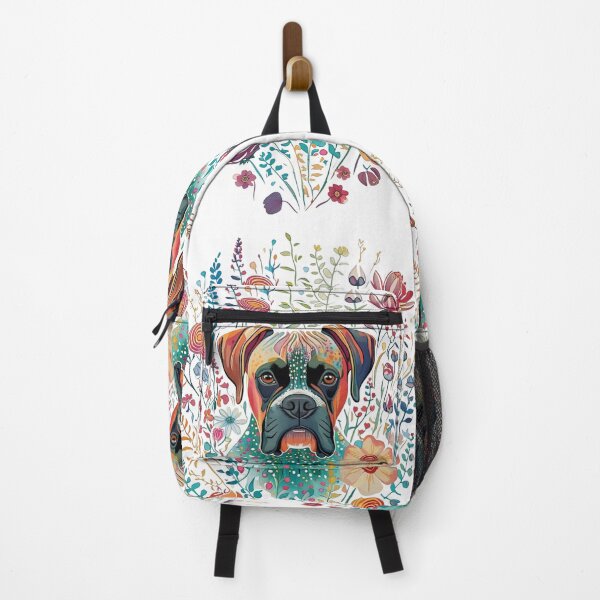 Item preview, Boxer Dog Portrait in Wildflowers designed and sold by Shoot-The-Moon.