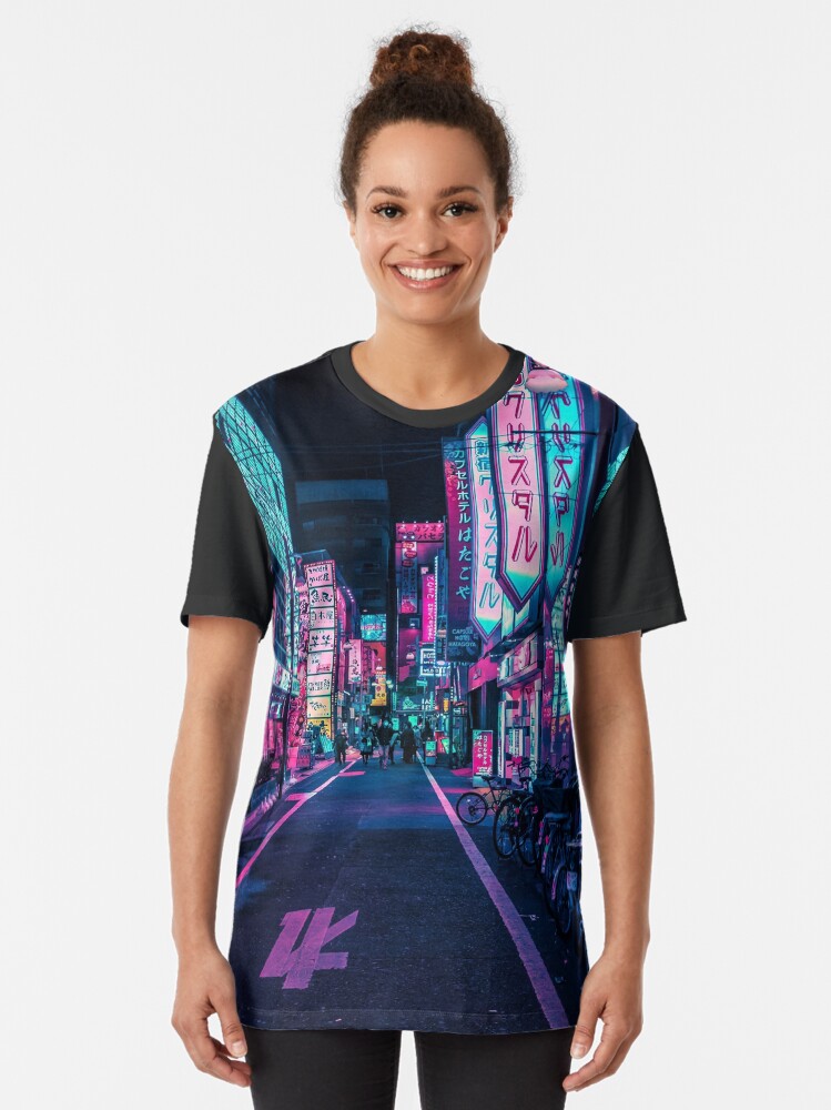 Alternate view of Tokyo - A Neon Wonderland Graphic T-Shirt