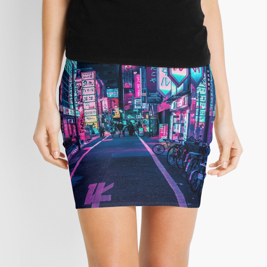 Tokyo - A Neon Wonderland Mini Skirt