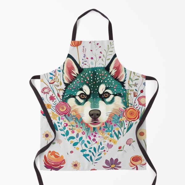 Item preview, Young Husky Dog amongst Wildflowers. designed and sold by Shoot-The-Moon.