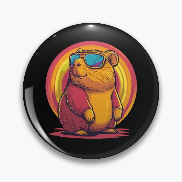 Item preview, Retro capybara with a cool look designed and sold by ArtbyPatti.