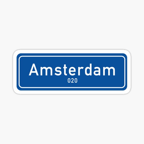 Item preview, Blauw Amsterdam Verkeersbord 020 - Amsterdam City Sign Dutch Street Style designed and sold by Eva-vdz.