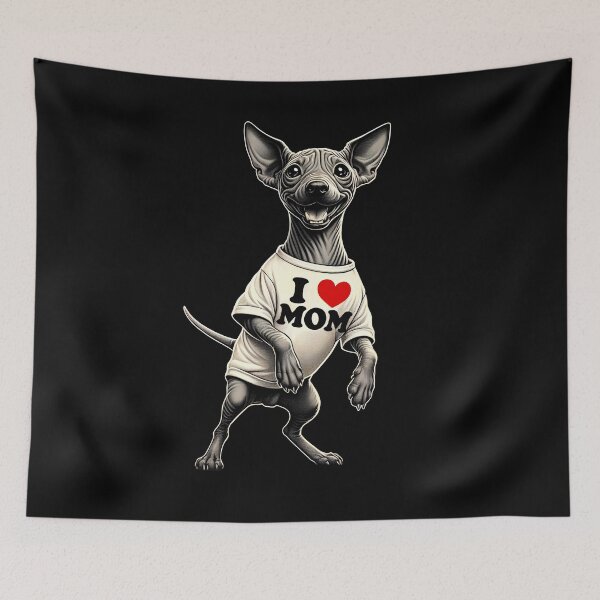 Aperçu de l'œuvre Maman American Hairless Terrier J'aime maman Amoureuse de l'American Hairless Terrier créée et vendue par Kimberley King Art King Art.