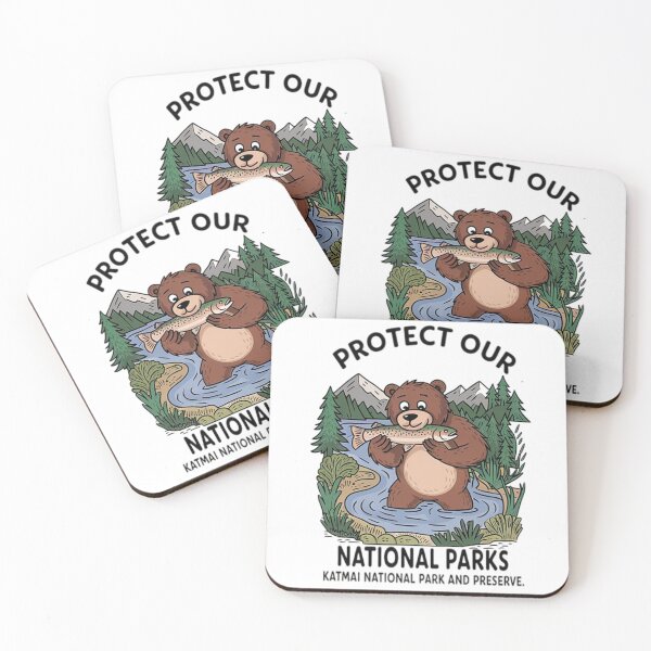 Item preview, Funny Grizzly Bear with text 'Protect Our National Parks' designed and sold by Tomasz  Siennicki.