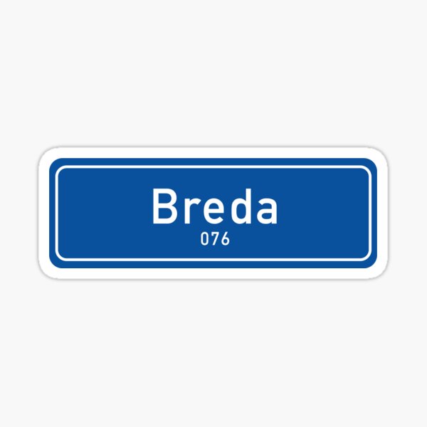 Item preview, Blauw Breda Verkeersbord 076 - Breda City Sign Dutch Street Style Sticker designed and sold by Eva-vdz.