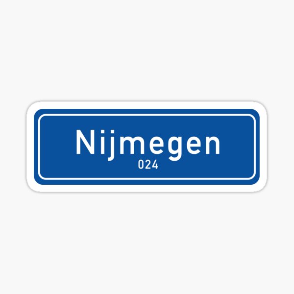 Item preview, Blauw Nijmegen Verkeersbord 024 - Nijmegen City Sign Dutch Street Style Sticker designed and sold by Eva-vdz.