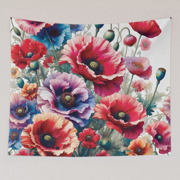 Item preview, Colorful Poppies D1 designed and sold by HappyHavenStu.