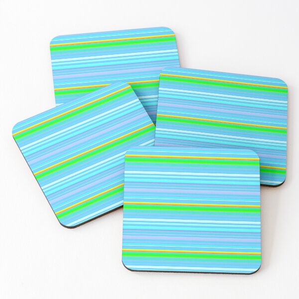 Item preview, Blue green colorful striped | bright lines pattern designed and sold by lausn.