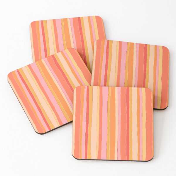 Item preview, Retro Serrate Irregular Stripes Vertical Stripe Pattern Pink Orange Yellow designed and sold by kierkegaard.