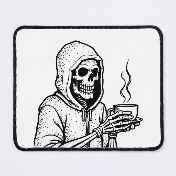 Item preview, Modern Trendy Funny Skeleton Drinking Coffee Caffeine Lover designed and sold by SOUFIANE1991.