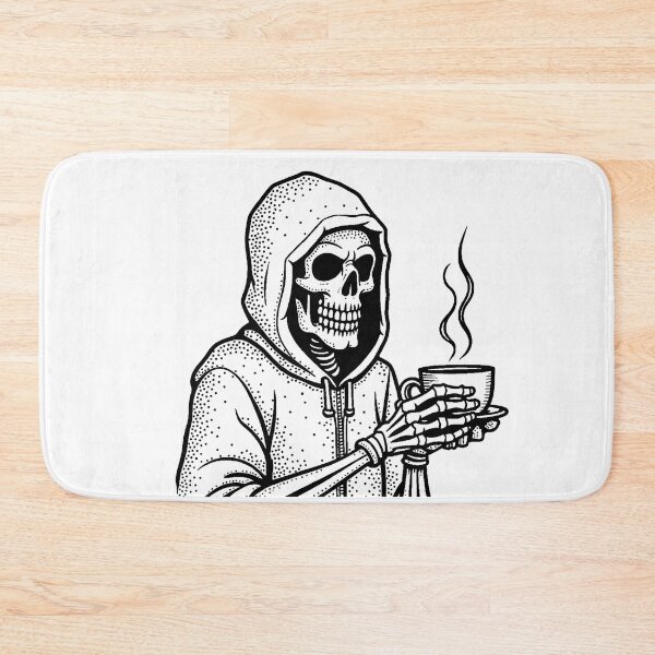 Item preview, Modern Trendy Funny Skeleton Drinking Coffee Caffeine Lover designed and sold by SOUFIANE1991.