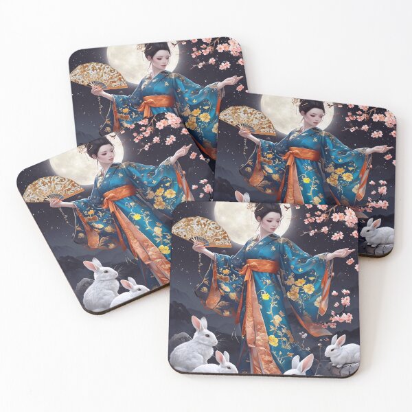 Item preview, Moon Goddess Dancing with Rabbits designed and sold by M-Y-A-R-T-.