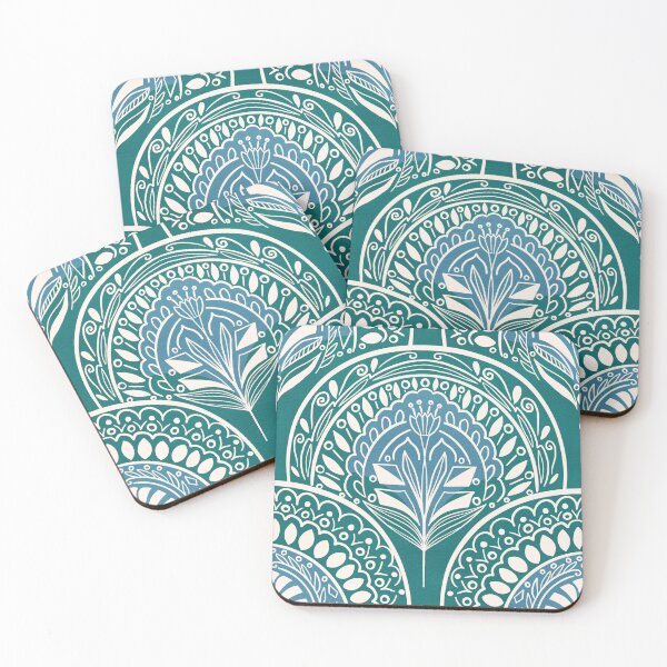 Item preview, Boho Doodle Mermaid Scales - Verdigris designed and sold by Tangerine-Tane.