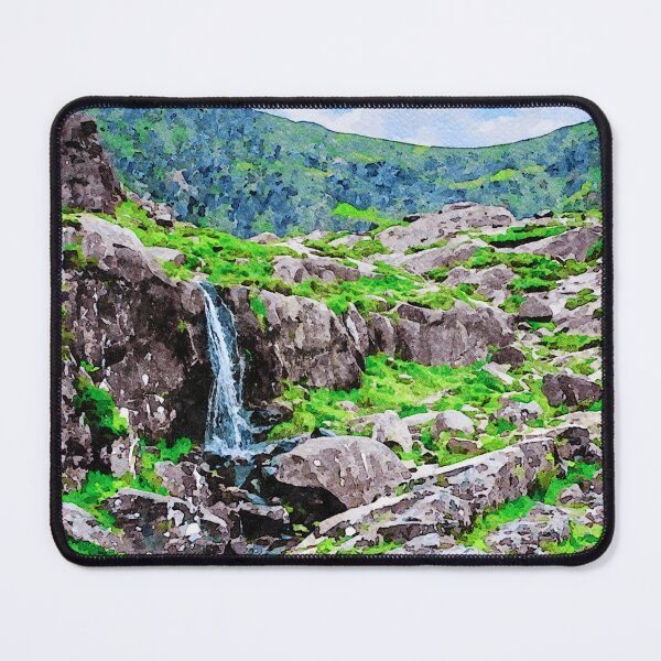 Item preview, Stunning watercolor of Conor Pass waterfall on Dingle Peninsula, Ireland designed and sold by GestaltImagery.