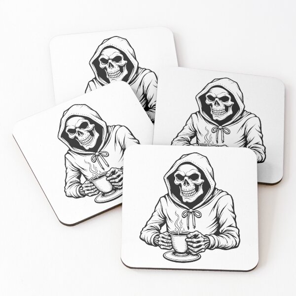 Item preview, Modern Trendy Funny Skeleton Drinking Coffee Caffeine Lover designed and sold by SOUFIANE1991.