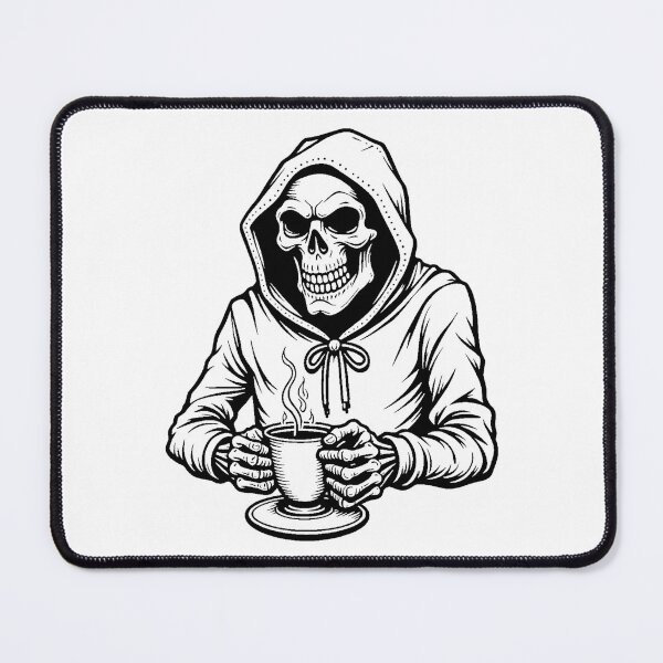 Item preview, Modern Trendy Funny Skeleton Drinking Coffee Caffeine Lover designed and sold by SOUFIANE1991.