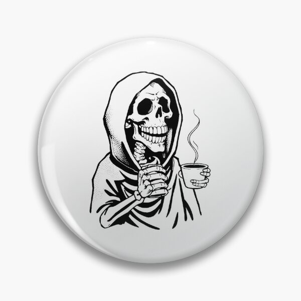 Item preview, Modern Trendy Funny Skeleton Drinking Coffee Caffeine Lover designed and sold by SOUFIANE1991.