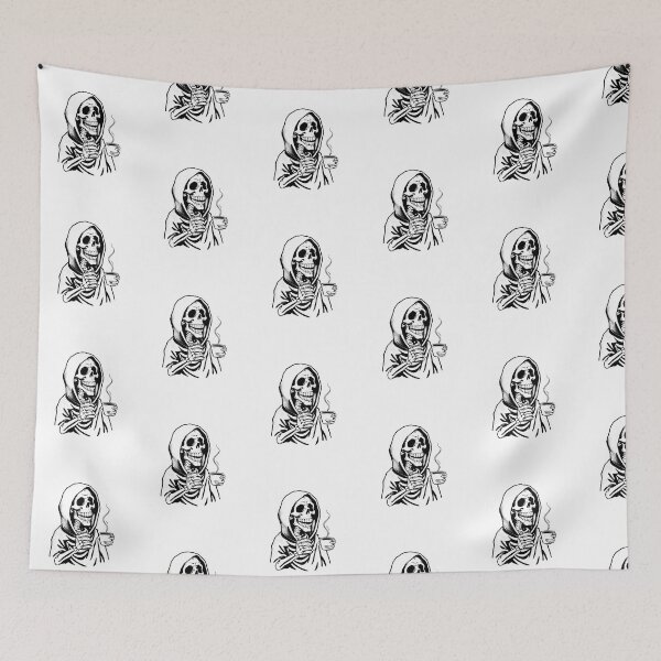 Item preview, Modern Trendy Funny Skeleton Drinking Coffee Caffeine Lover designed and sold by SOUFIANE1991.
