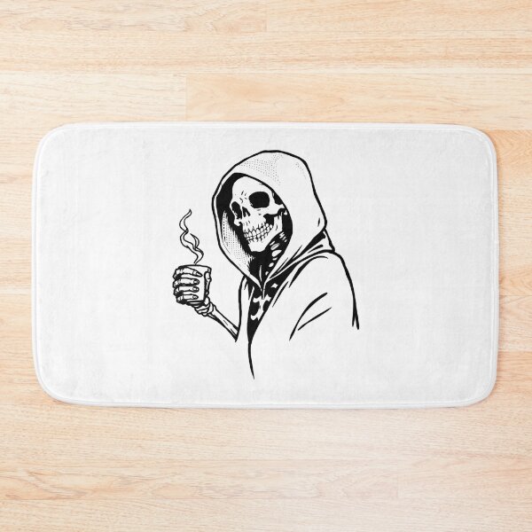 Item preview, Modern Trendy Funny Skeleton Drinking Coffee Caffeine Lover designed and sold by SOUFIANE1991.