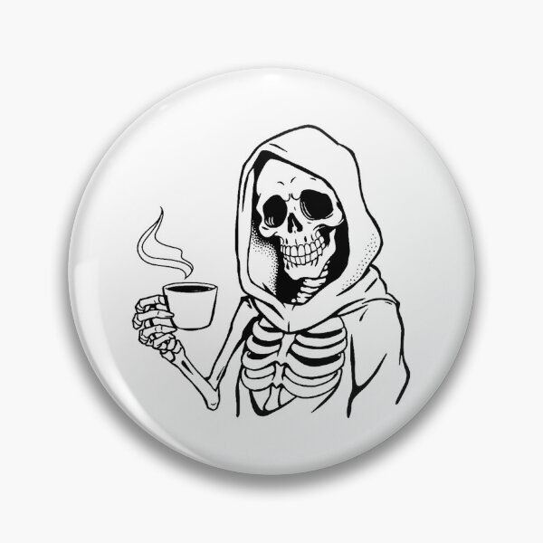Item preview, Modern Trendy Funny Skeleton Drinking Coffee Caffeine Lover designed and sold by SOUFIANE1991.