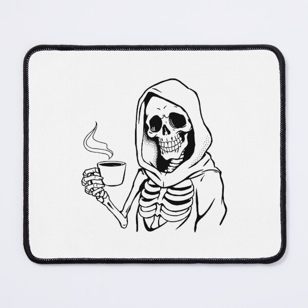 Item preview, Modern Trendy Funny Skeleton Drinking Coffee Caffeine Lover designed and sold by SOUFIANE1991.