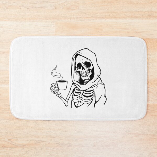 Item preview, Modern Trendy Funny Skeleton Drinking Coffee Caffeine Lover designed and sold by SOUFIANE1991.