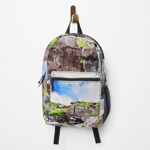 Item preview, Watercolor landscape of Conor Pass waterfall in Dingle Peninsula,Ireland designed and sold by GestaltImagery.