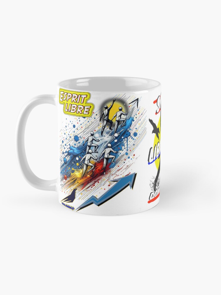 Aperçu 3 sur 6. Mug à café avec l'œuvre Sois libre de toute domination. créée et vendue par Vinidal.